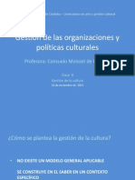 Gestión de Las Organizaciones y Políticas Culturales - Clase 08 - Gestión Cultural