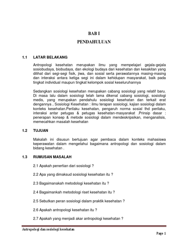 Sosiologi Dan Antropologi Kesehatan