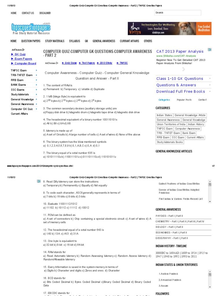 Basic computer quiz picture