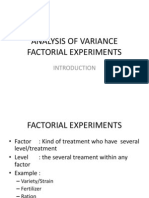 Analysis of Variance Factorial Experiments