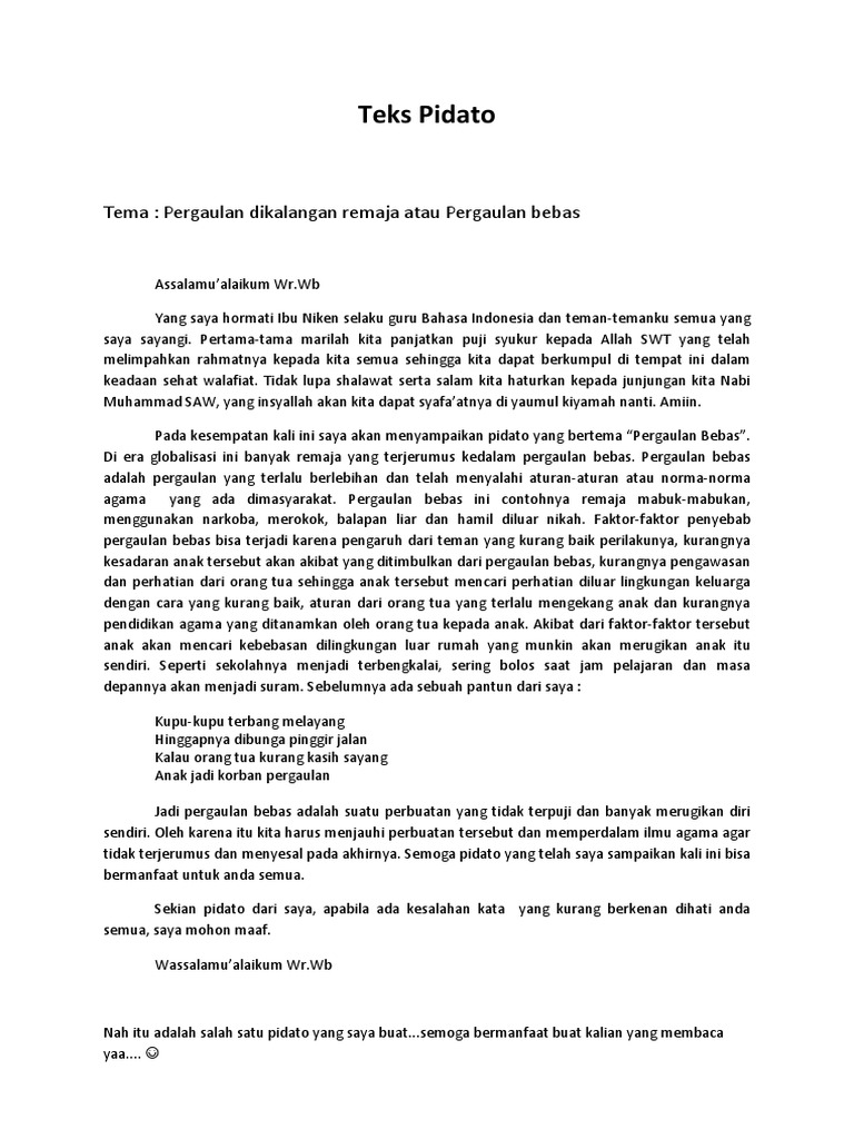 Teks Pidato