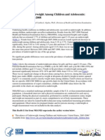 Prevalence of Underweight Among Children and Adolescents: United States, 2007-2008