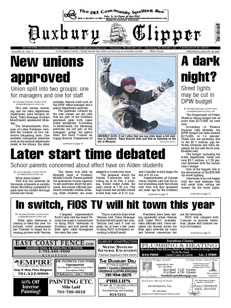 Duxbury Clipper 01 - 28 - 2009 | PDF