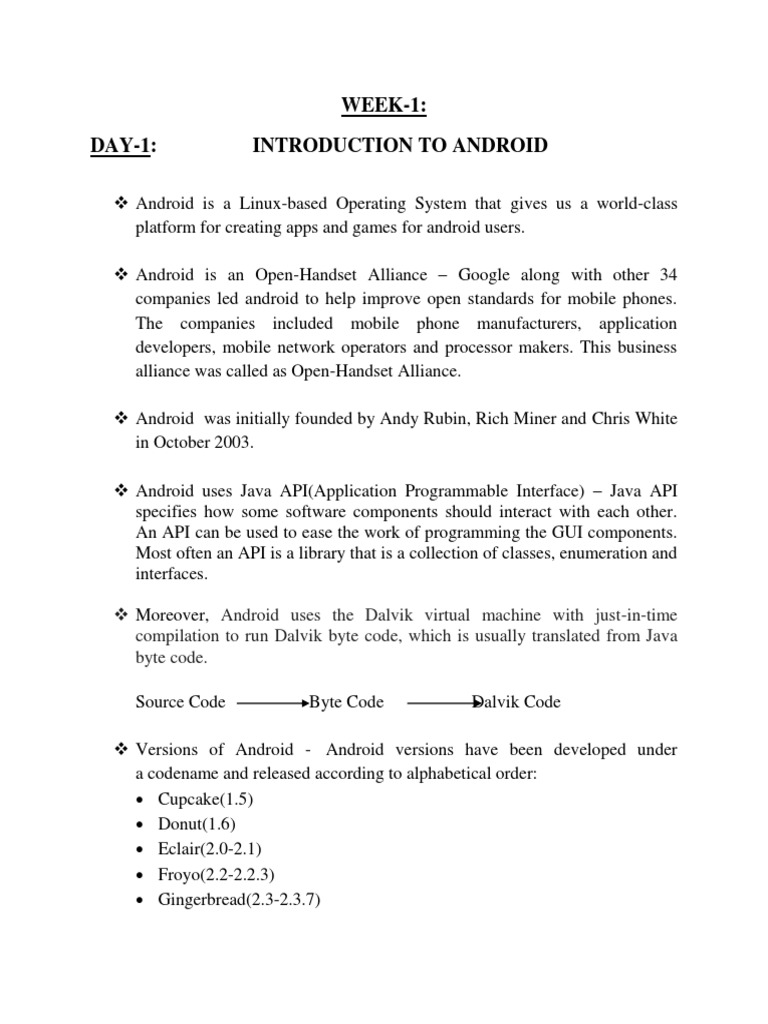 Android Report | PDF | Class (Computer Programming) | Java (Programming ...