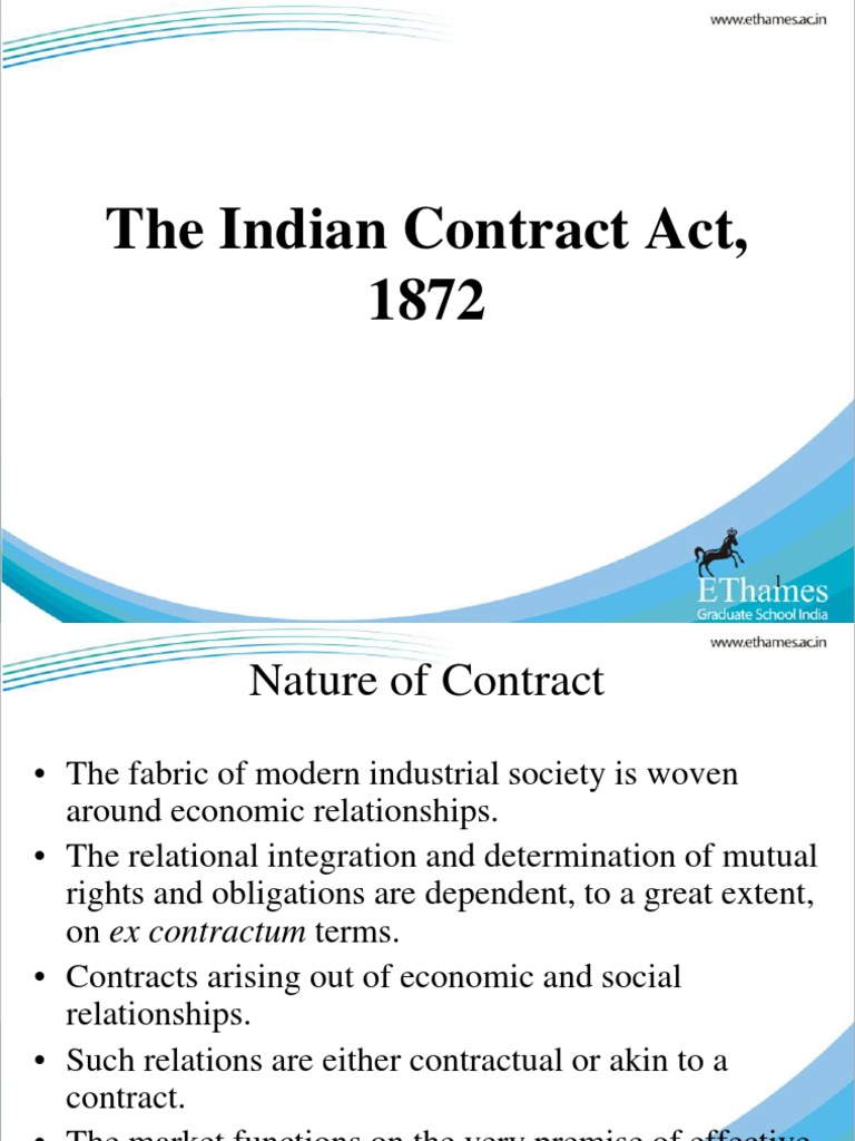 essay on indian contract act 1872