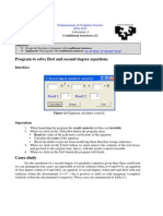 Program To Solve First and Second Degree Equations: Interface