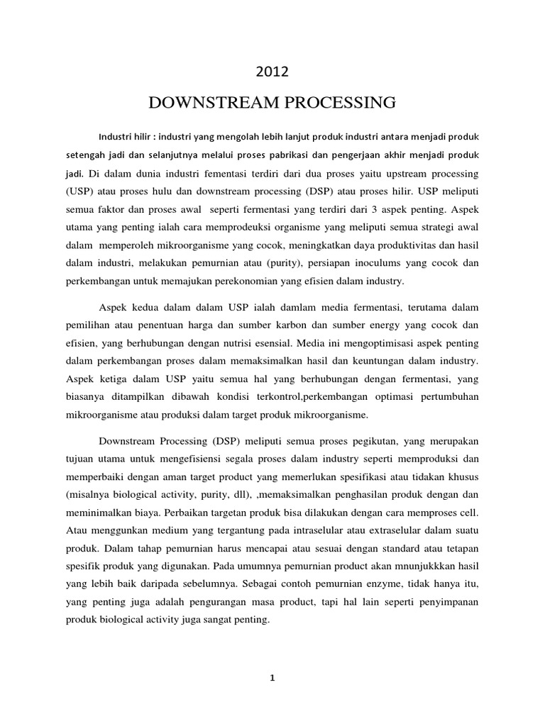 Proses Hilir dalam Fermentasi Industri | PDF | Kesehatan Holistik ...