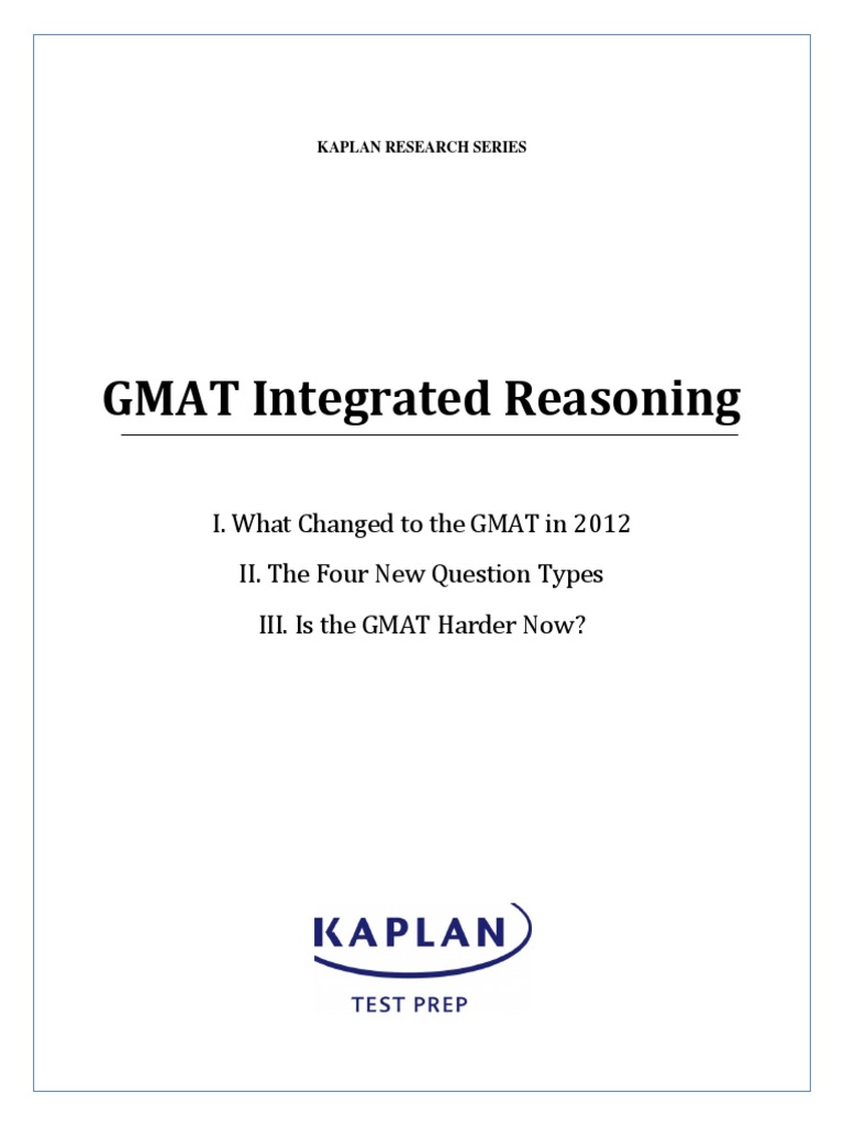 GMAT Integrated Reasoning Overview | PDF | Graduate Management ...
