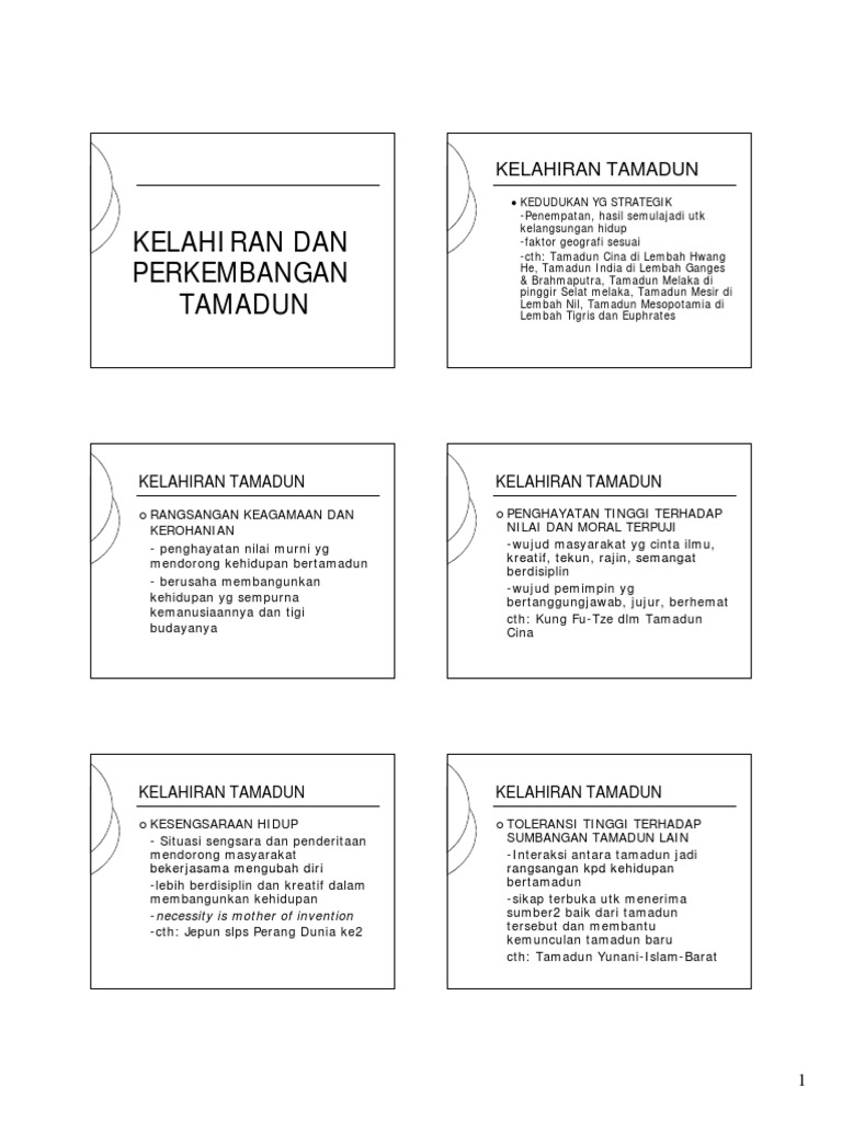 Kelahiran Perkembangan Tamadun
