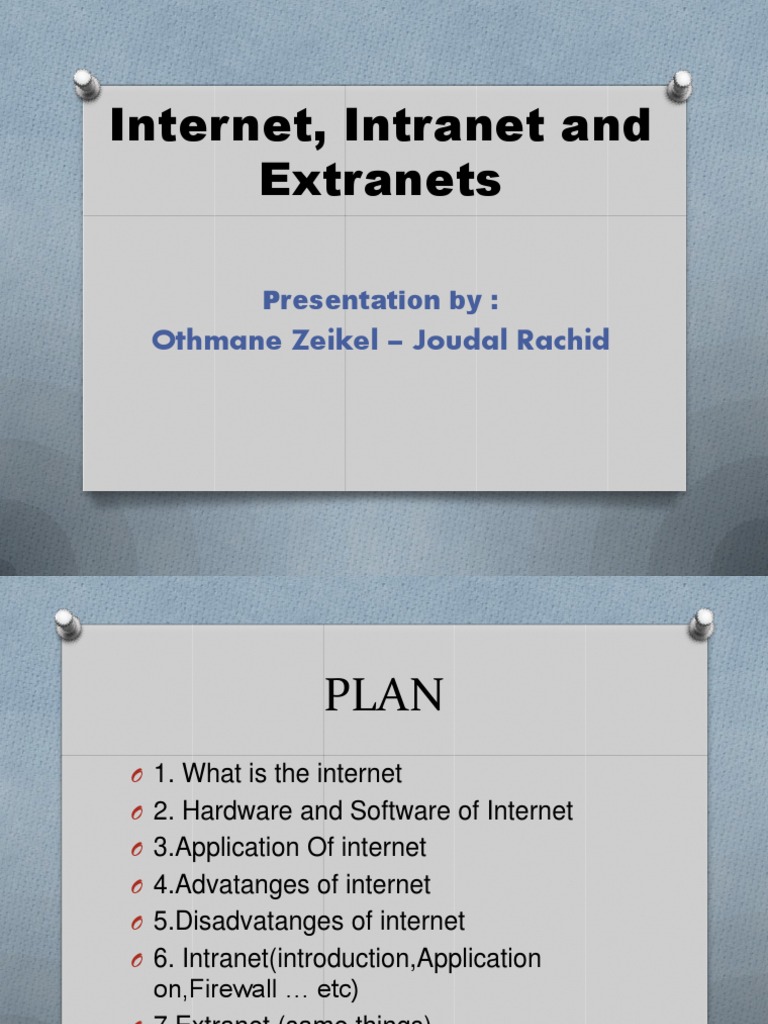 Presentation (Internet Intranet Extranet) | Internet | Computer Network
