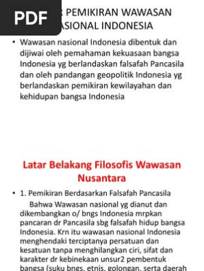Dasar Pemikiran Wawasan Nasional Indonesia