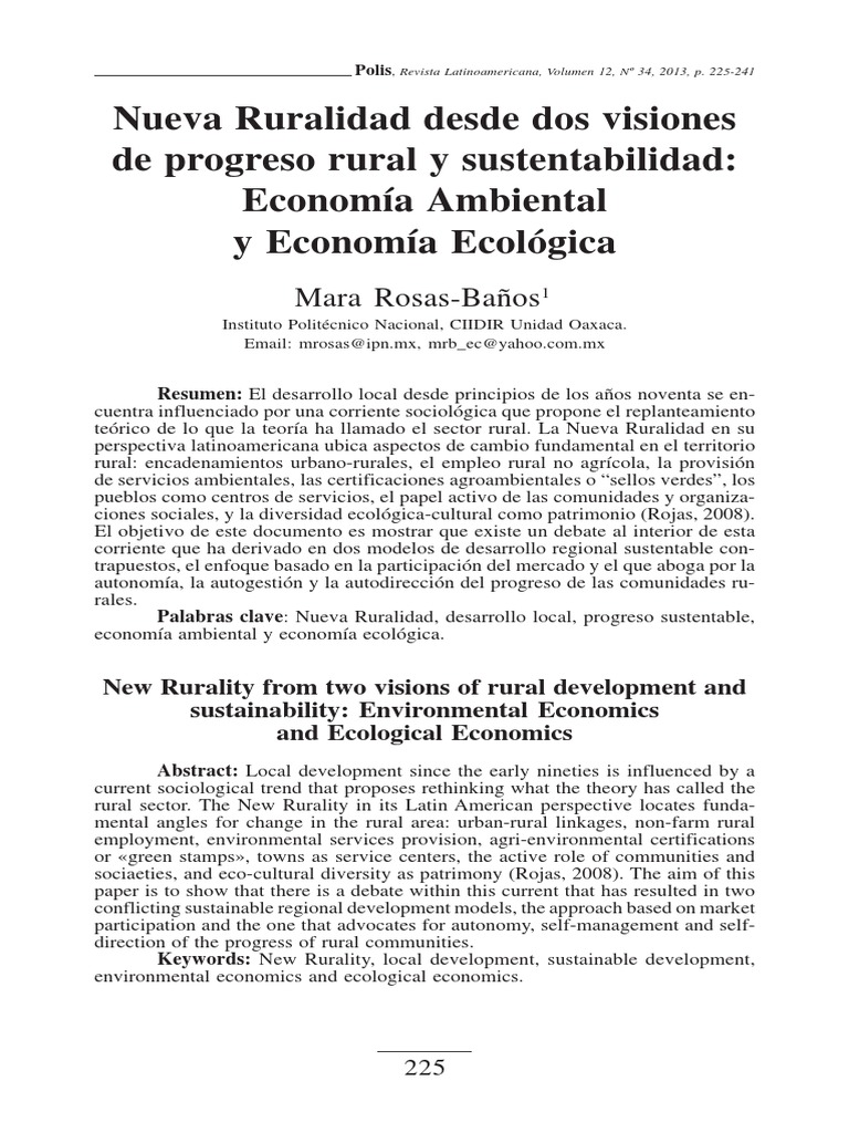 Nueva Ruralidad Desde Dos Visiones | PDF | Capitalismo | Excedente ...