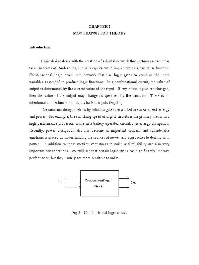 Mos Transistor Theory PDF Cmos Logic Gate