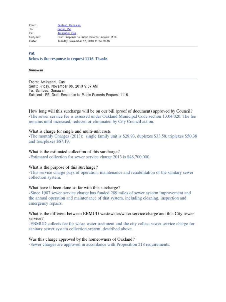 Response to Public Records Request 1116 | PDF | Law