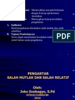 Salah Mutlak Dan Salah Relatif