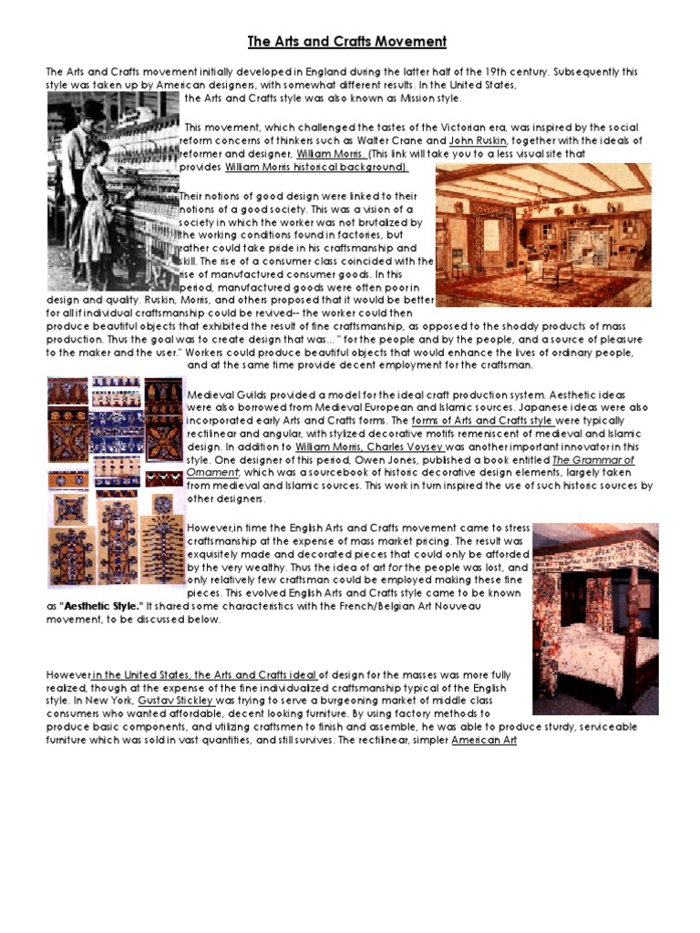 Arts and Crafts Movement Overview | PDF | Arts And Crafts Movement ...