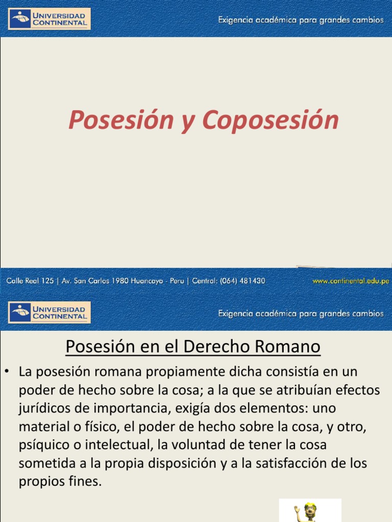 La posesión y coposesión en el Derecho Romano y su regulación en la ...