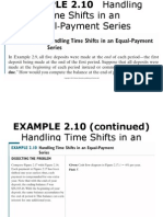 Time Shifts in An Equal Payment Series