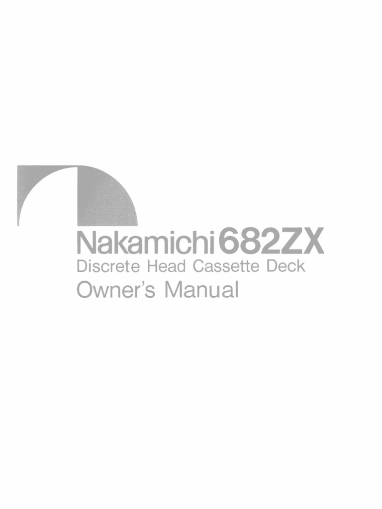 Nakamichi 682ZX Owners Manual | PDF