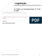 Lei Complementar 17 - 00 - Lei Complementar Nº 17 de 09 de Fevereiro de 2000, Câmara Municipal de Palmas