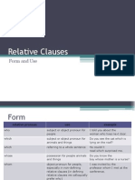 Relative Clauses: Form, Use and Types