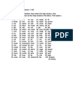 Peg Words For Numbers