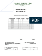 Library Reports September 2013: Daily Circulation of Books