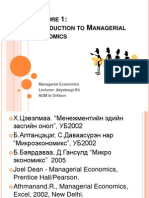 Managerial Economics Lecture 1