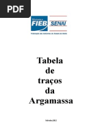Tabela de traços de argamassa