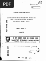 Instrumentation Techniques for Measuring Large High Rate Strains With Sg