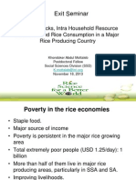 Exit Seminar Income Shocks, Intra Household Resource Allocation and Rice Consumption in a Major Rice Producing Country by Dr. Khondoker Abdul Mottaleb
