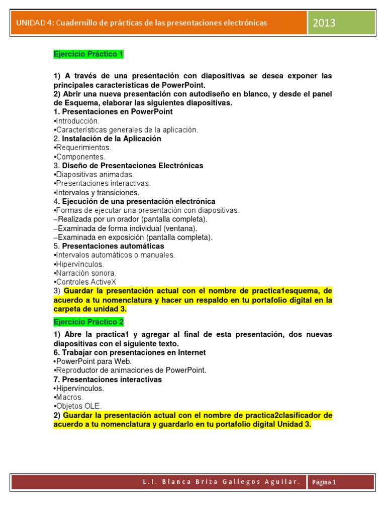 Cuadernillo de Practicas Power | PDF | Microsoft PowerPoint | Extinción