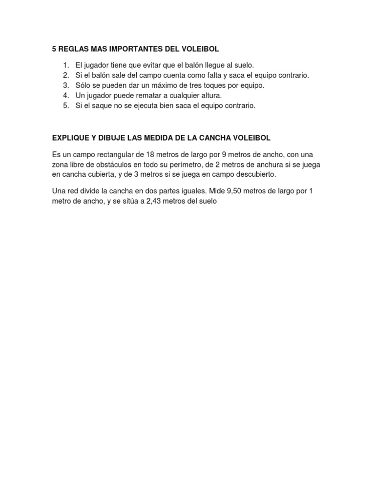5 Reglas Mas Importantes Del Voleibol