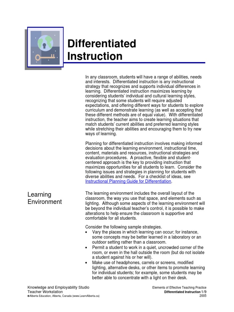 Differentiated Instruction | PDF | Differentiated Instruction ...