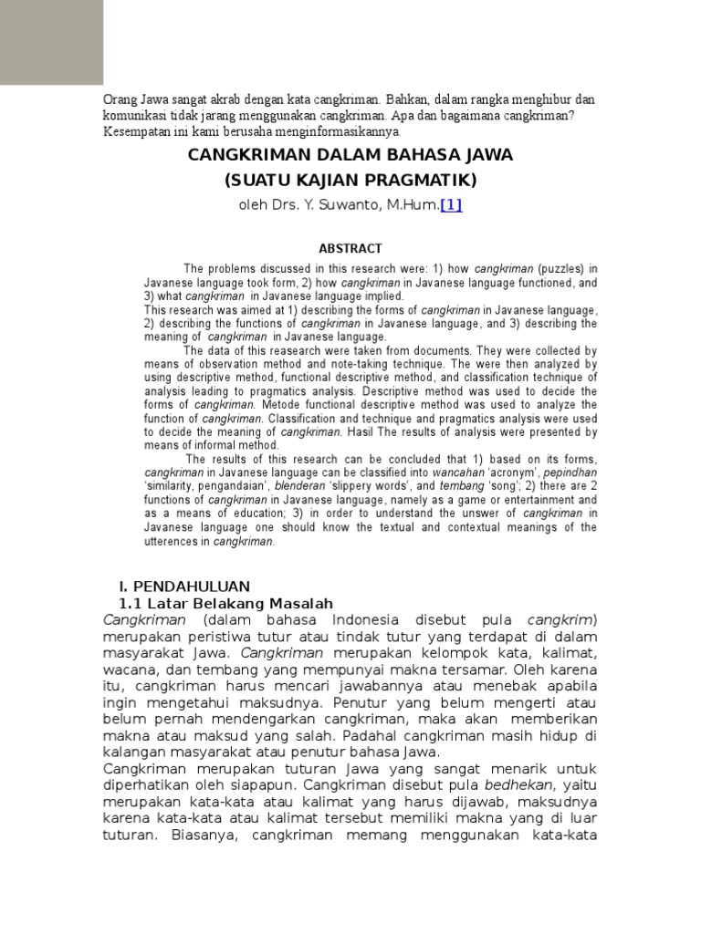 Contoh Tembung Homonim Dununge