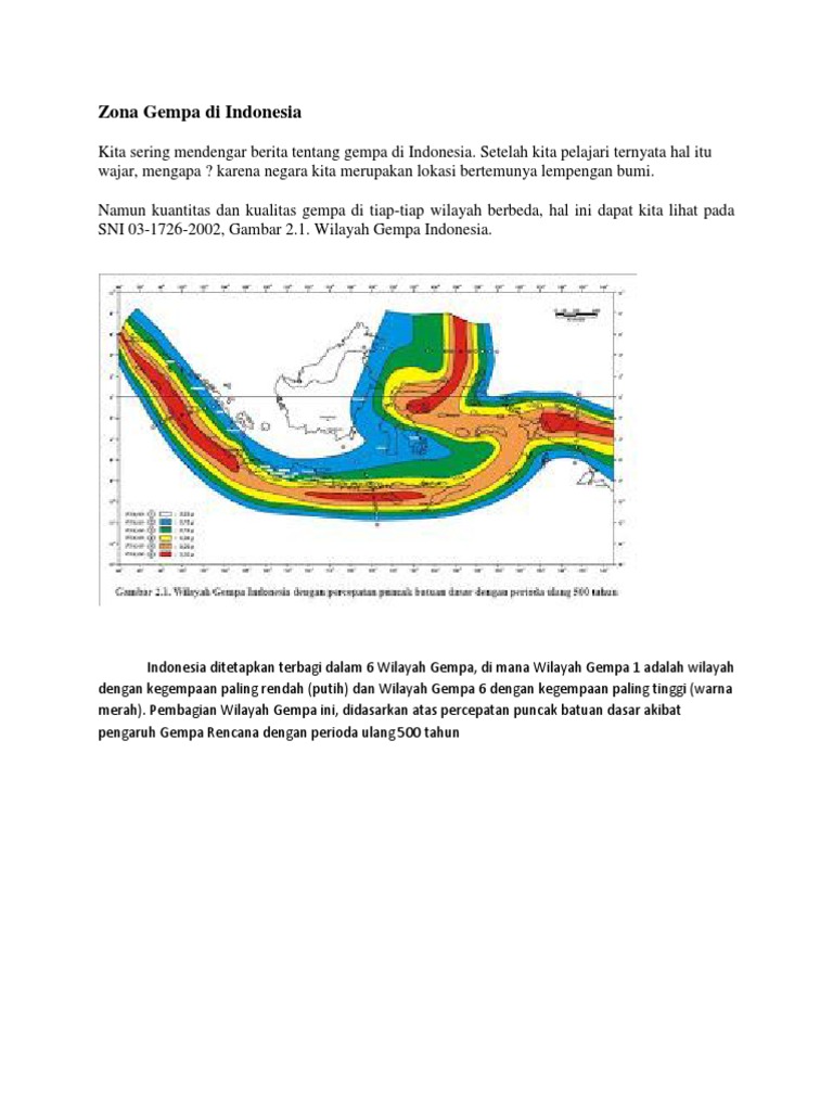 Zona Gempa Di Indonesia | PDF