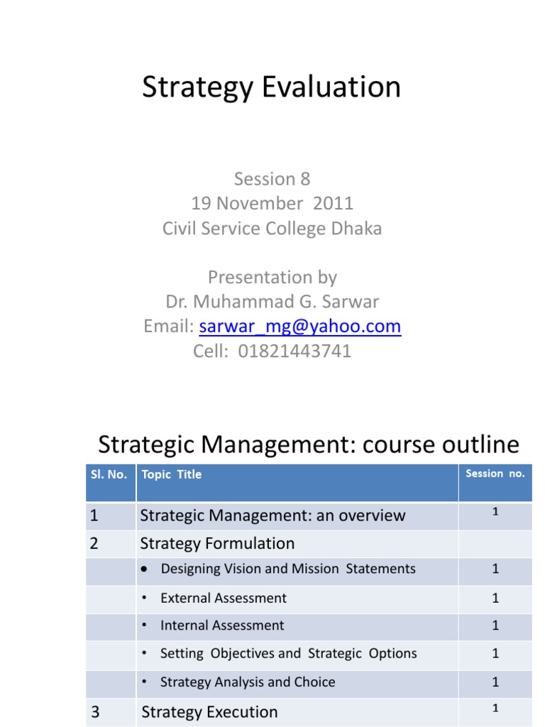 Strategy Evaluation Framework and Criteria | PDF | Strategic Management ...