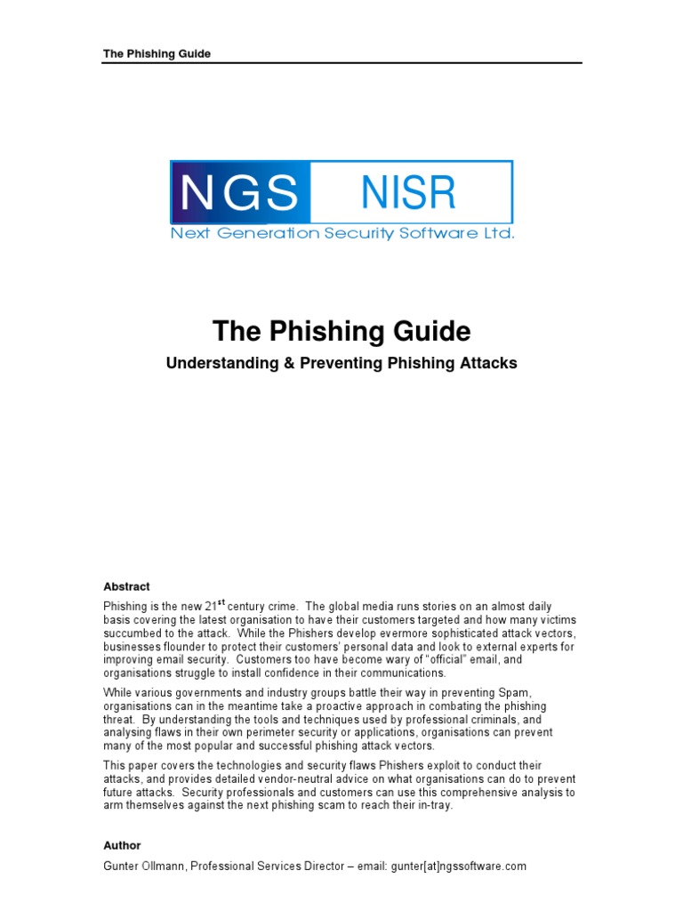 NISR The PHISHING Guide | PDF | Phishing | Proxy Server
