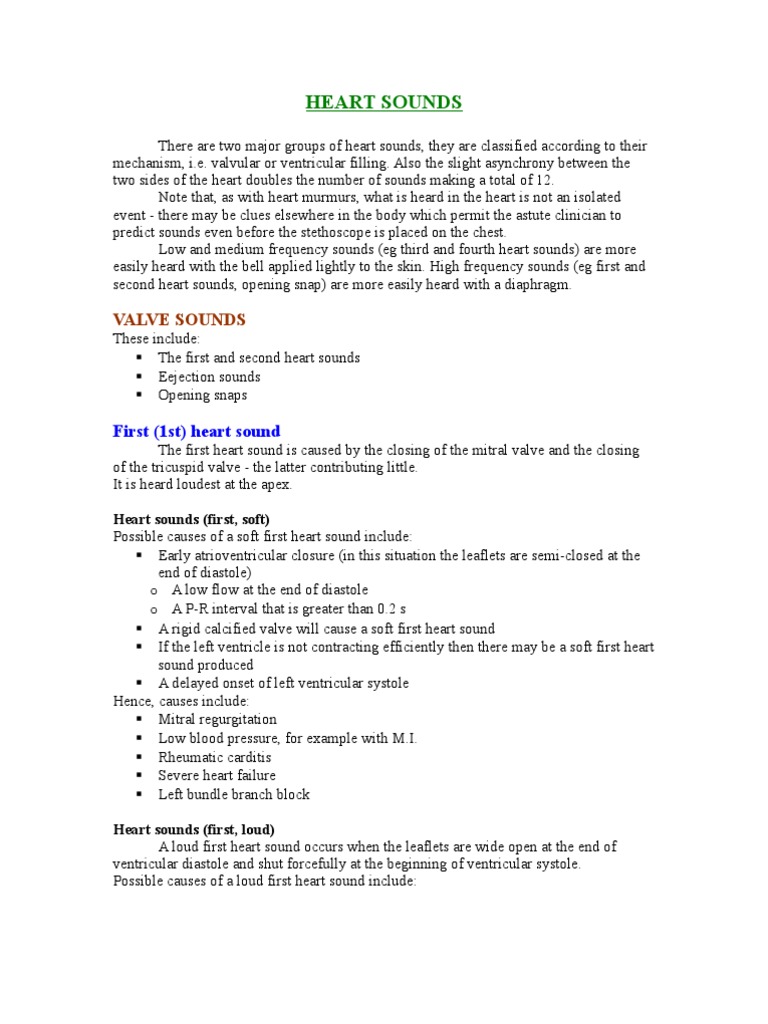 Documenting Heart Sounds Explained | PDF | Heart Valve | Diastole