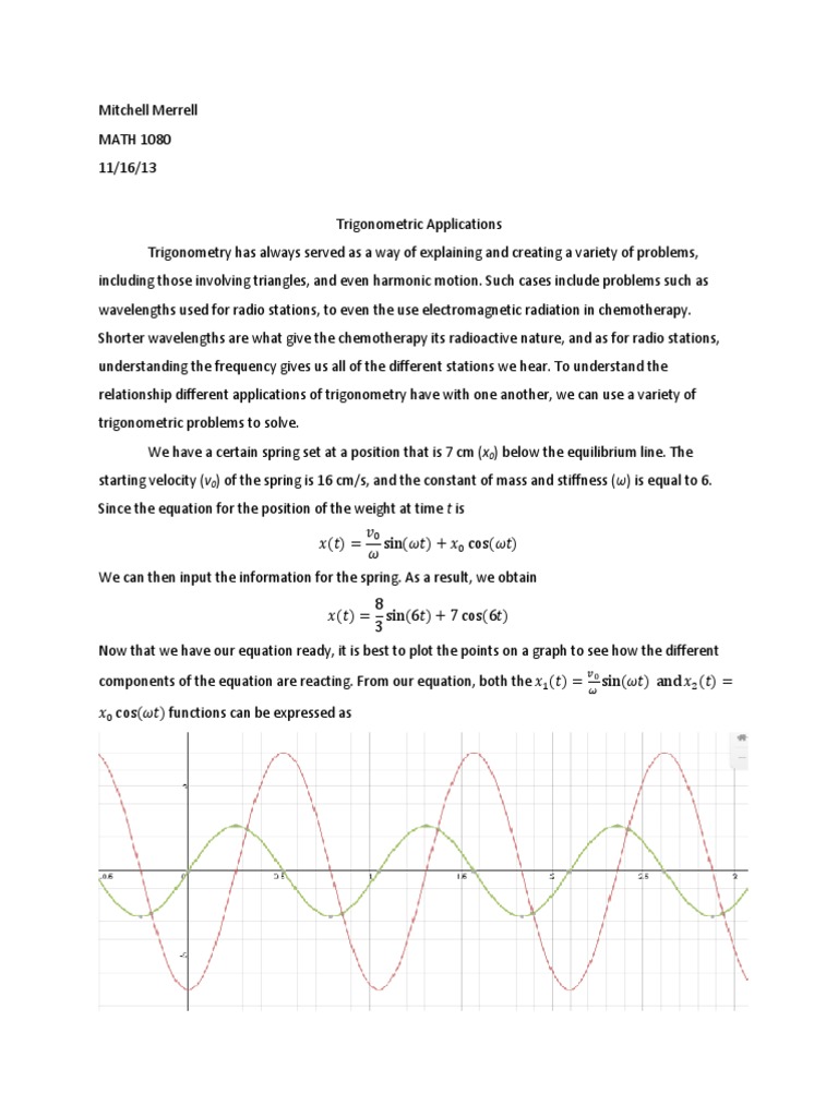 Precalc Project | PDF | Trigonometric Functions | Trigonometry