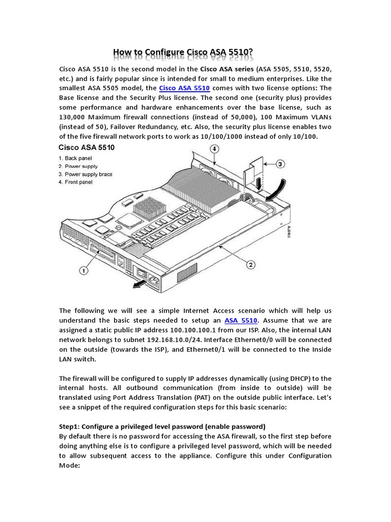 How To Configure Cisco ASA 5510 | PDF | Ip Address | Firewall (Computing)