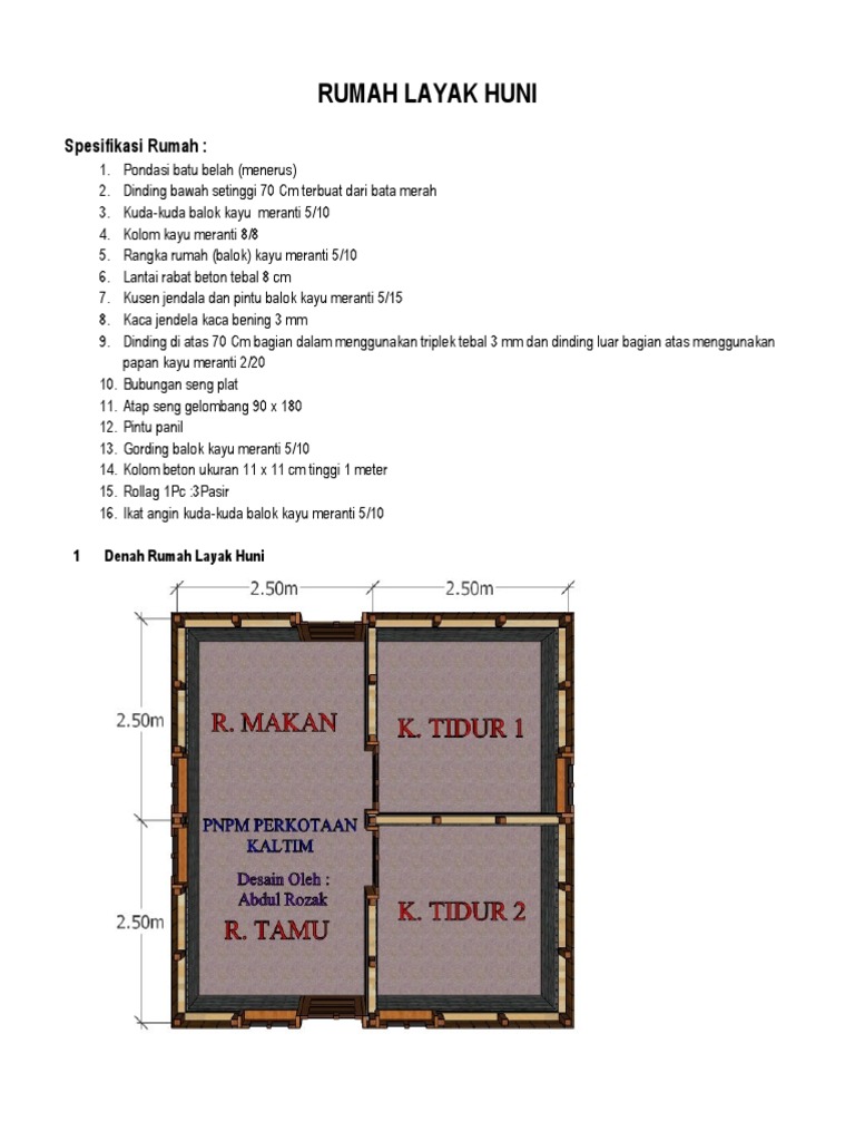 Rab Rumah Layak Huni 5x5 Meter