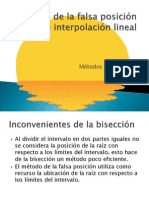 Método de La Falsa Posición o de Interpolación