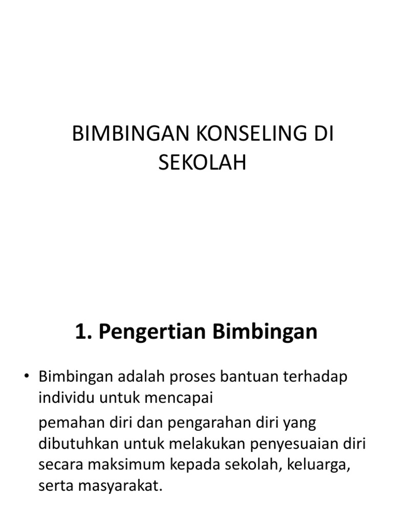 Bimbingan Konseling Di Sekolah Ppt