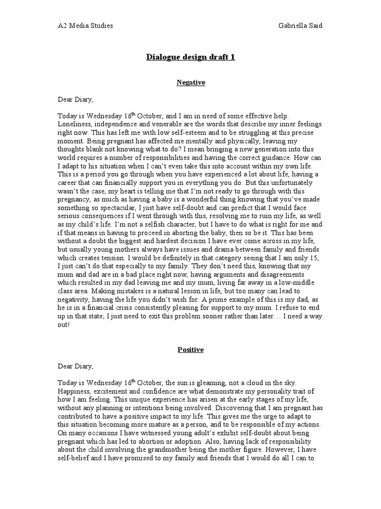 Dialogue Design Draft 1 | PDF