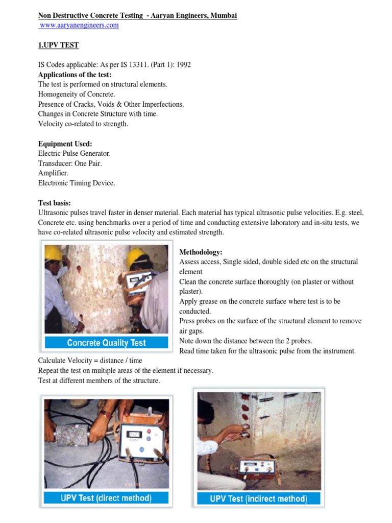 Non-Destructive Testing of Concrete | PDF | Deep Foundation | Concrete