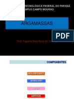 Argamassas: componentes e propriedades