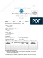 National Institute of Technology Meghalaya: Sl. No