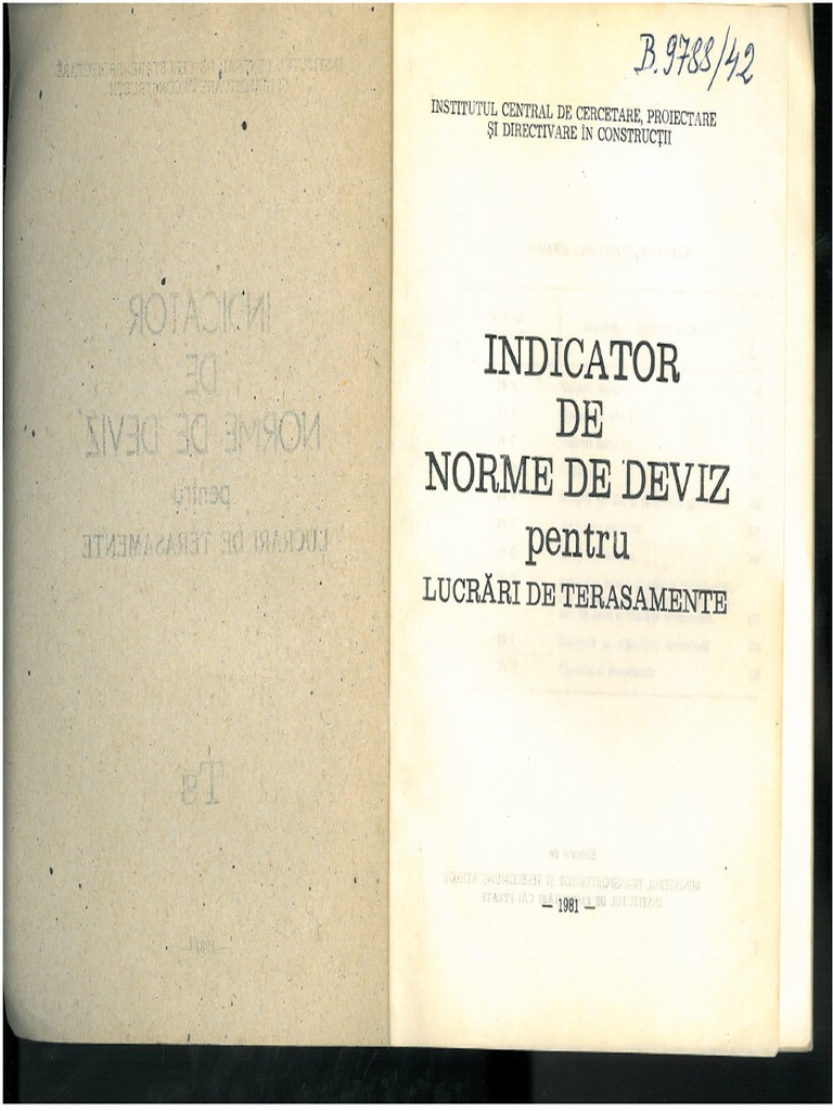 Indicator De Norme De Deviz Pentru Lucrari Terasamente Ts