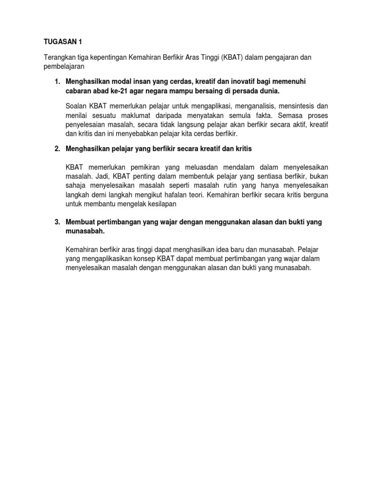 Kepentingan Kbat Pdf
